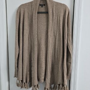 Pink Clover Beige Cardigan with Tassels